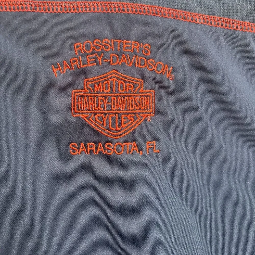 Harley Davidson Motorcycles #1 USA Polo Shirt Navy Blue Mens L Large Sarasota FL - Picture 9 of 9